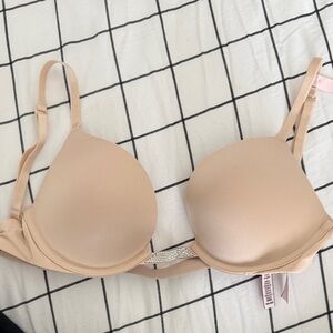 Victoria Secret Elegant Beige Bra with Rhinestone Detail backless
